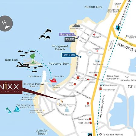 Sea View -High Floor 2 Bed Room Excellent Location Pattaya Luaran gambar